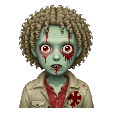 curly haired zombie sticker