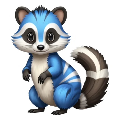 Black/White/Blue Skunk-Badger-Furret-Numbat-animal-fusion (full body) sticker