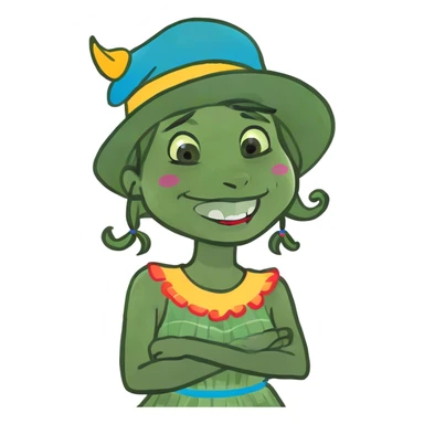 arms crossed holding neck laughing girl sticker