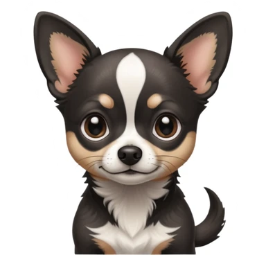 Very Dark graphite Chihuahua with white markings sticker