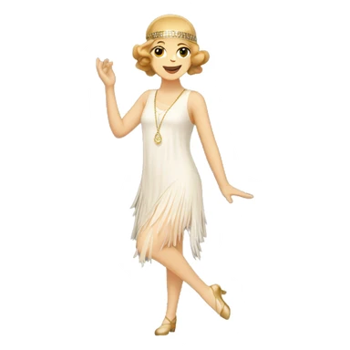 white flapper dancer with light brown hair sticker