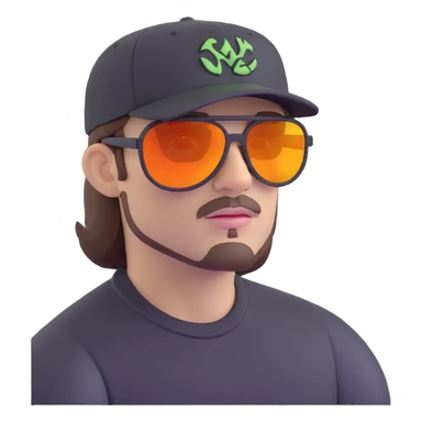 baseball guy with brown hair, no beard, baseball cap, and Pit Viper sunglasses sticker