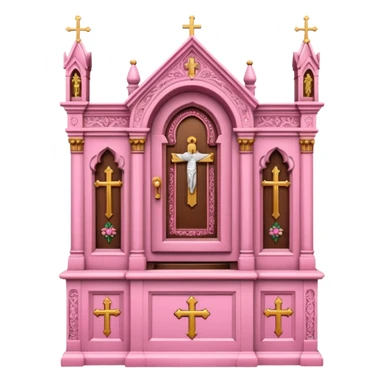 make a catholic confessional with very girly pink tones. sticker