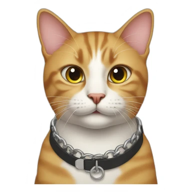 Cat wearing collar sticker