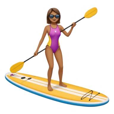 Creame una persona haciendo paddle board sticker