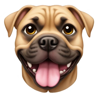 sweet tan pitbull dog female round pug sticker
