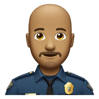 Bald man with light brown beard in police uniform  sticker