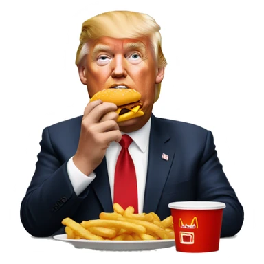 Donald trump eating McDonalds sticker