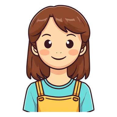 smiling girl with brown hair sticker