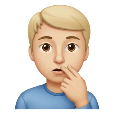 person picking their nose sticker