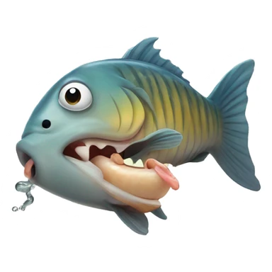 Fish slurping to a worm sticker