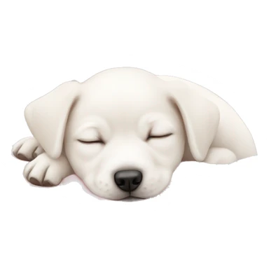 White puppies sleeping in bed pink pastel sticker