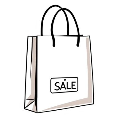 shopping bags with sale tag sticker