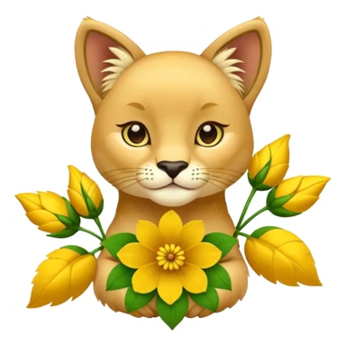 puma holds flower sticker