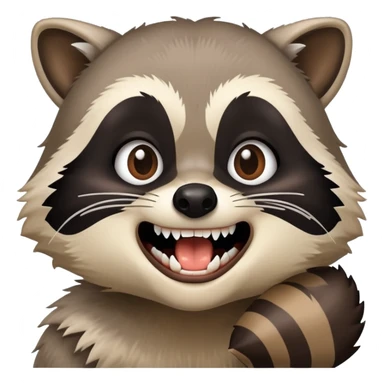 raccoon biting human sticker