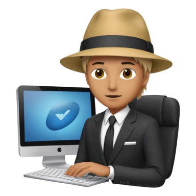  A person that has a computer screen as it head A person that has a computer screen as it’s hat and wear a suit and wears a suitand is wearing a suit sticker