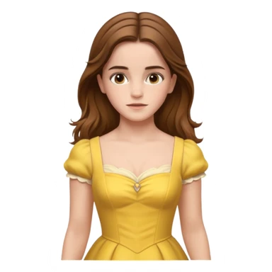 emma watson long hair as belle Cinematic Realistic sticker