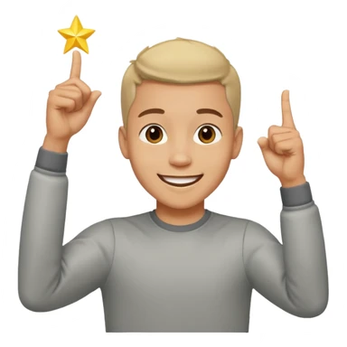 Young man doing celebration pose sticker