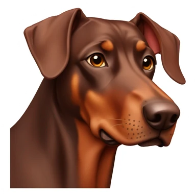 Male red Doberman with floppy ears sticker