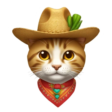 um gato com um chapéu mexicano sticker