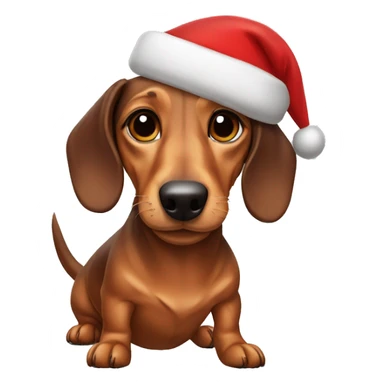 Dachshund in a Santa hat sticker