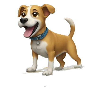 A dog surfing sticker