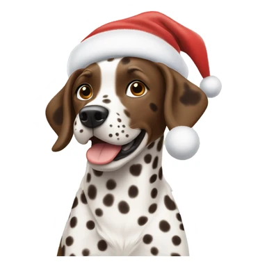 Brown Dalmatian rejoices at Christmas sticker