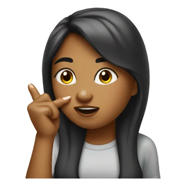 Girl biting her nail in a sassy way sticker