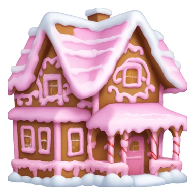 Pink gingerbread house with snow  sticker