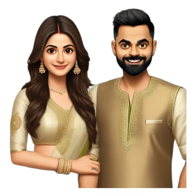 virat kohli and Anushka Sharma sticker