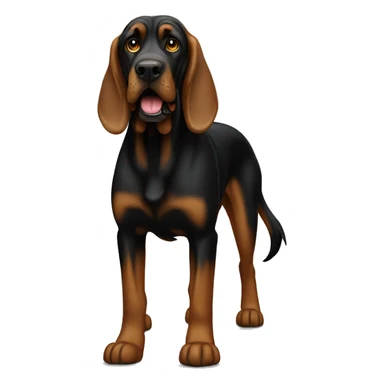 Black bloodhound standing  sticker