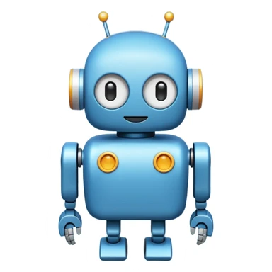 Minimal flat vector emoji of a cute Android-style robot, rounded head with small antennae, white circular eyes, simple rectangular body, short rounded arms and legs, solid dark color, clean silhouette, no gradients or shadows, centered on white or transparent background. sticker