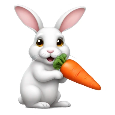 Bunny eating carrot  sticker