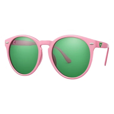 Sunglasses with the number 67 pink and green sticker