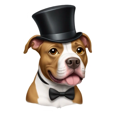 pit bull with a top hat sticker