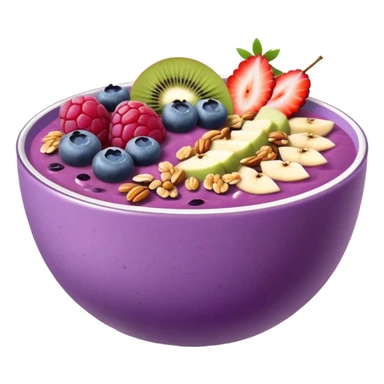 purple smoothie bowl with fruits and granola sticker