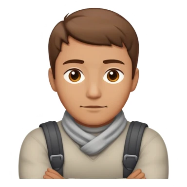 Guy with crossed arms around neck sticker