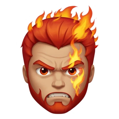 burning angry man sticker
