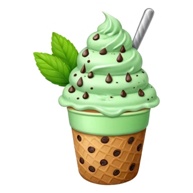 cup mint ice cream sticker