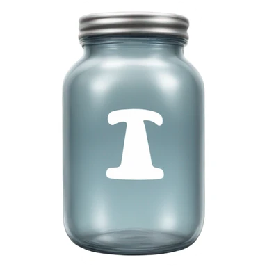 glass jar with pharmacy logo sticker