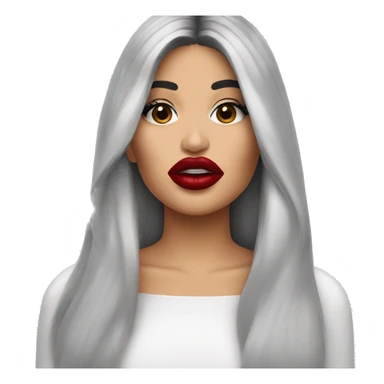 Kylie Jenner holding her lipstick lips sticker