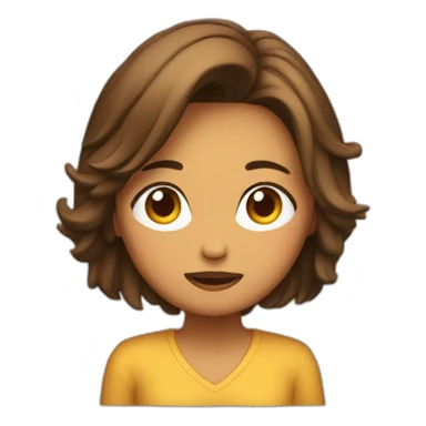 Chica pelo marrón llorando sticker