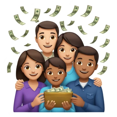 money around a family of four sticker