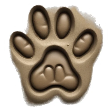dog paw imprint in mud sticker