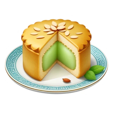 Wife cake (Lou Po Beng), Chinese pastry with winter melon and almond paste filling sticker