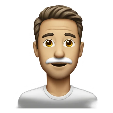 man with sugar on nose sticker