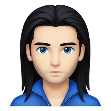 Bill Kaulitz with black long hair sticker