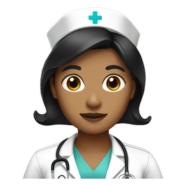 Light brown nurse with black hair sticker