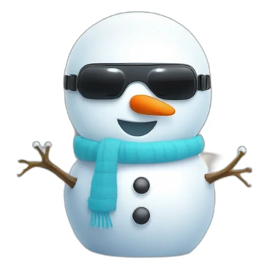 Cute snowman in vr headset, full body sticker