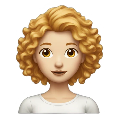 strawberry blonde lady with messy hair sticker